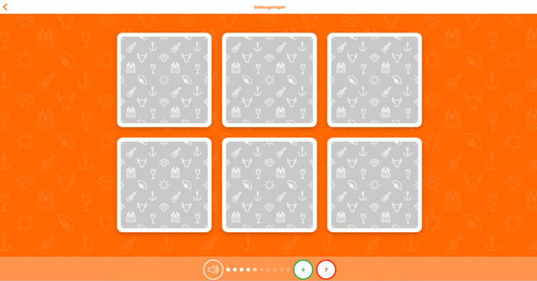 Geheugenspel in de spaans leren app