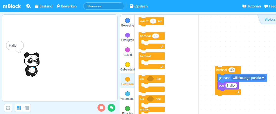 mBlock programmeren Blockly